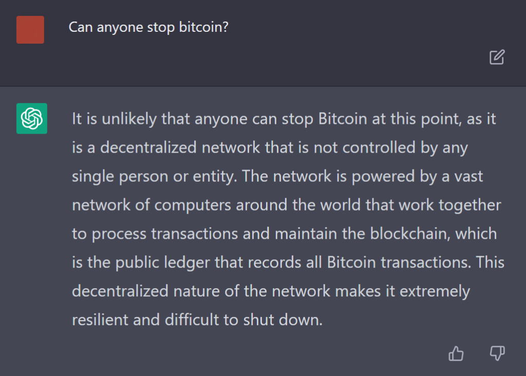 AI on Bitcoin can be stopped