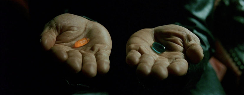 Orange pill or green fiat pill